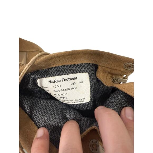 McRae Tan Military Combat Boots Vibram Sole Lace Up Men’s Size 10.5R - Picture 2 of 9